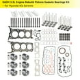 thumbnail image 3 of G6DH 3.3L Engine Rebuild Pistons Gaskets Bearings Kit for Hyundai Kia Sorento, 3 of 14
