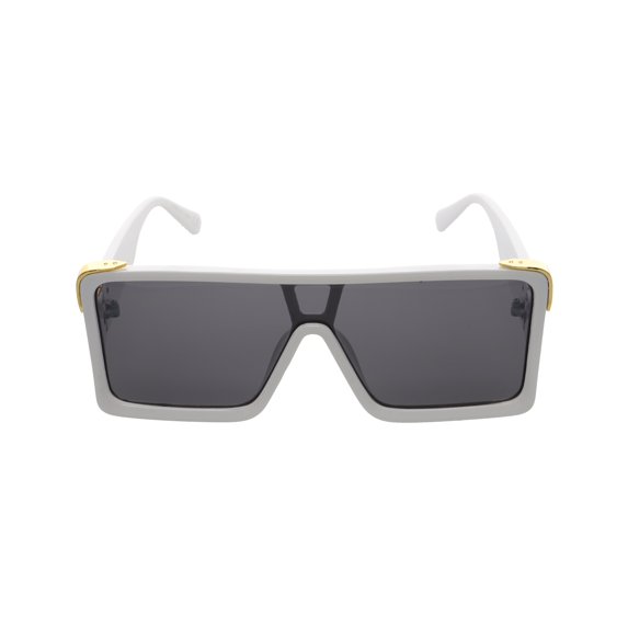 Oversized Big Thick Flat Top Shield Square Sunglasses