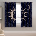thumbnail image 2 of Sun and Moon Blackout Curtains for Bedroom Living Room Navy Blue Boho Celestial Darkening Grommet Curtain Window Drapes Treatment Room Decor,2 Panels Set-42"W x 96"L (Pack of 2), 2 of 6