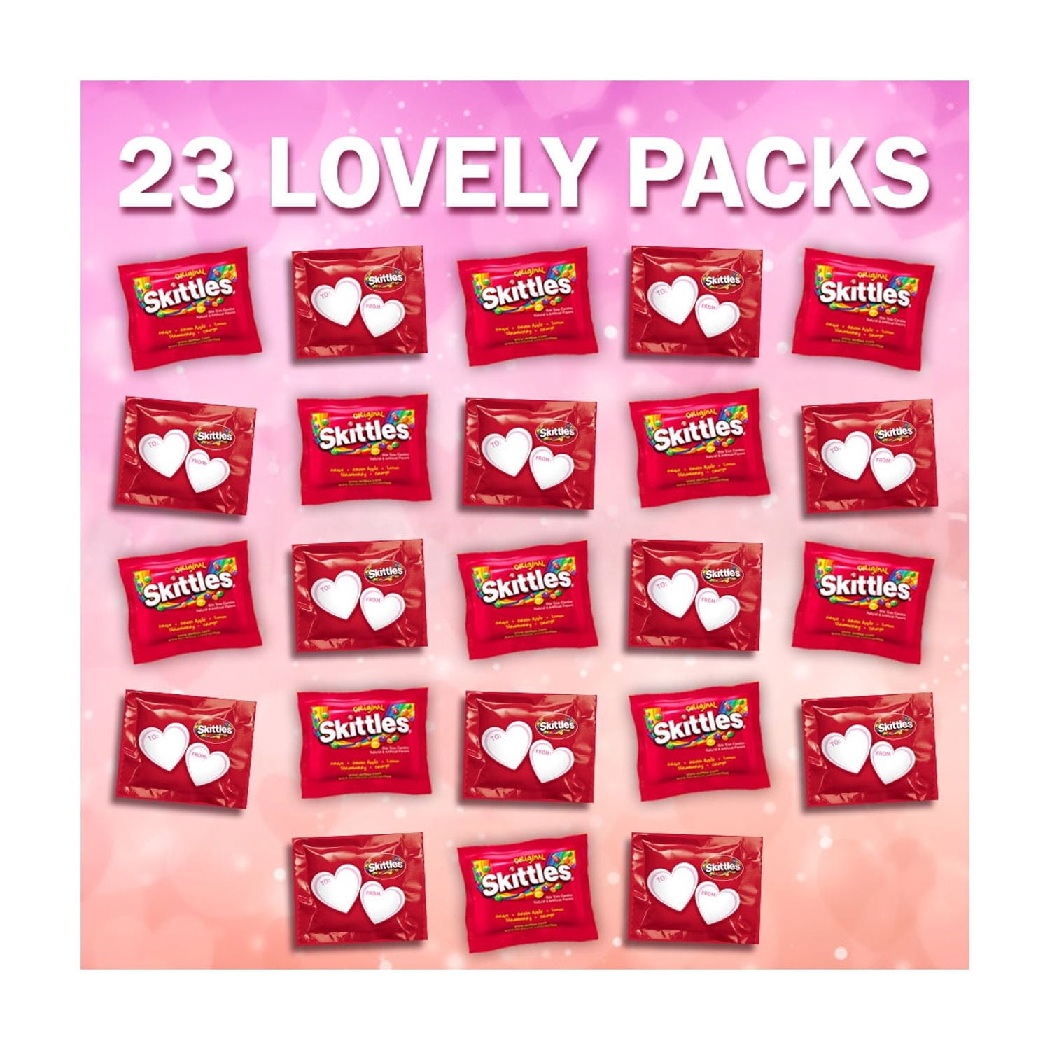 (2 pack) Skittles Original Fun Size Valentine's Day Exchange Chewy Candy - 23 Ct Box