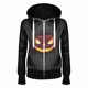 thumbnail image 1 of Top de chaqueta informal de manga larga con capucha y cremallera de felpa con estampado de Halloween para mujer Fridja BV0+91, 1 of 2
