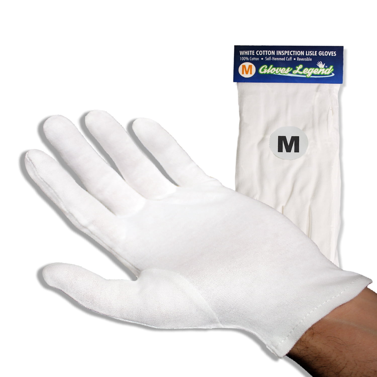 tilpasningsevne falskhed Lee 12 Pairs - Gloves Legend 100% Cotton Jewelry Silver White Inspection Gloves  - Large - Walmart.com