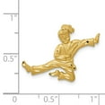 thumbnail image 3 of Real 14kt Yellow Gold Solid Satin Diamond-cut Open-Backed Karate Female Charm Pendant; for Adults and Teens; for Women and Men, 3 of 3