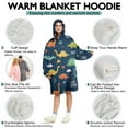thumbnail image 5 of Wearable Oversized Blanket,Dinosaur Pattern with Text Elements Wearable Blanket Hoodie for Adults,Cozy Hooded Blankets with Super Pockets,Super Warm Fuzzy Pullover for Women & Men, 5 of 6