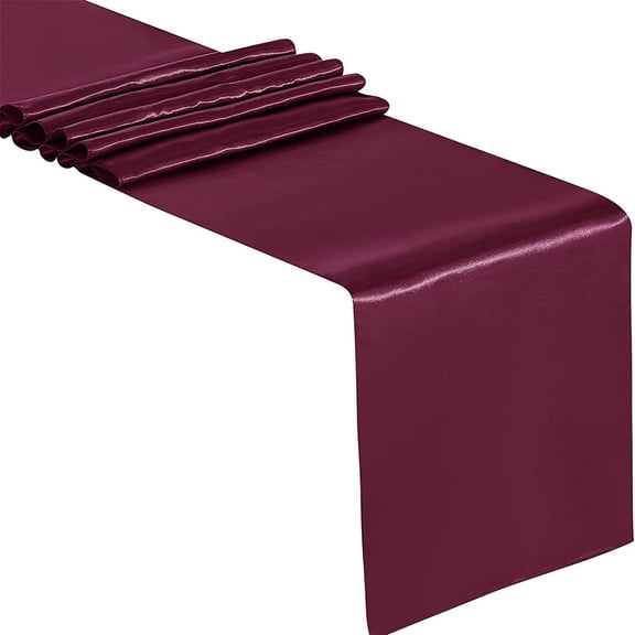 Solid Color Satins Table Runner Set Luxurious 12x108inch for Buffet, Wedding and Special Occasion