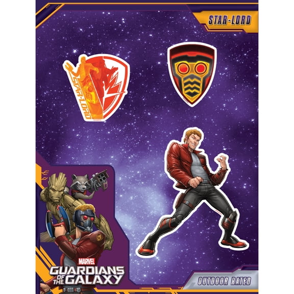 Marvel Guardians of The Galaxy Star-Lord Decals - Set of 3 Vinyl Stickers for Laptop Computer Car Skateboard - Marvel Stickers for Kids and Adults