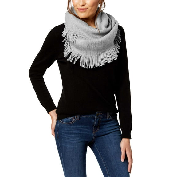 INC International Concepts Womens Brushed Knit Fringe Loop Scarf