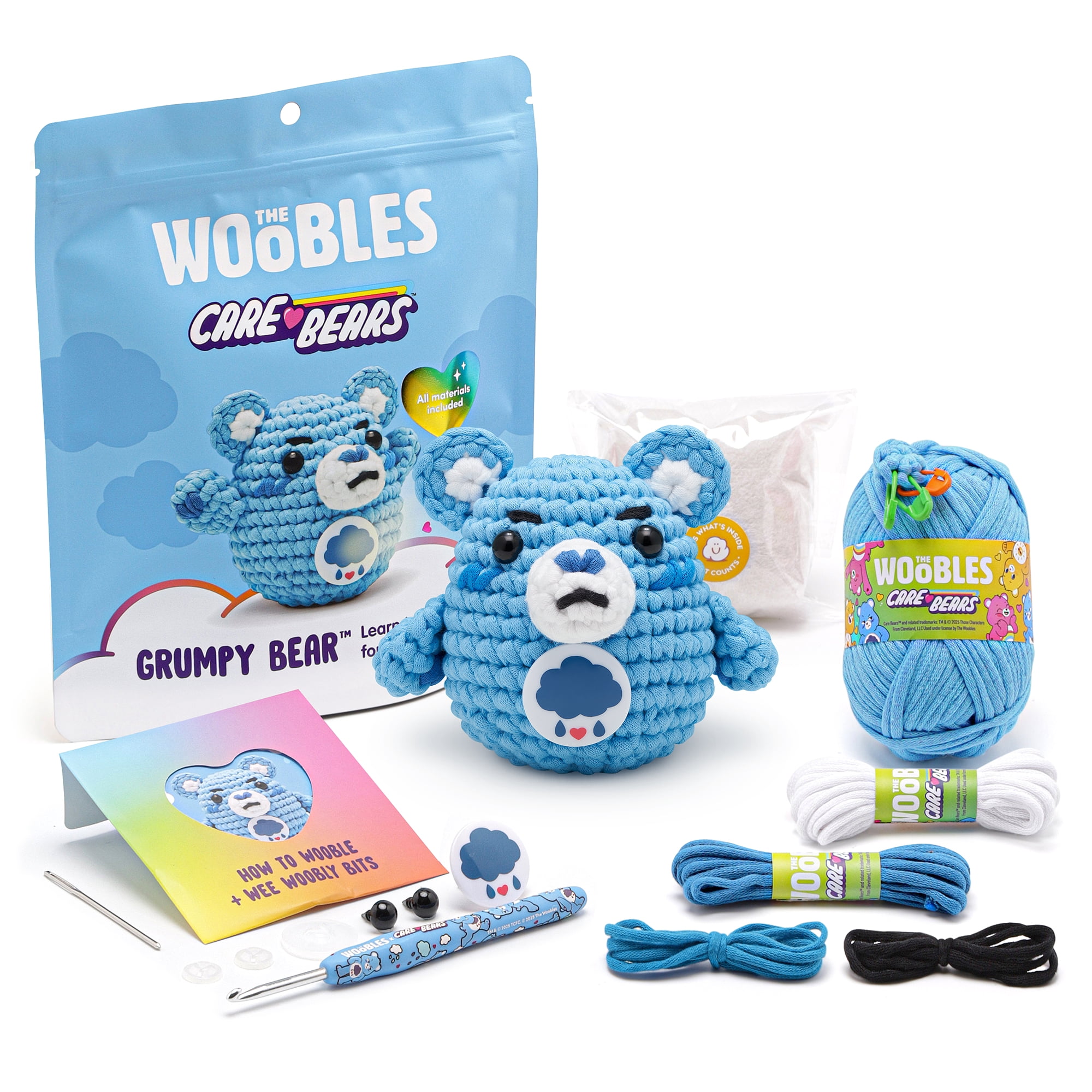 The Woobles Beginner Crochet Amigurumi Kit – Grumpy Bear, Learn to