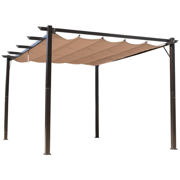 Outsunny 10’ x 13’ Retractable Pergola with Canopy Outdoor Gazebo for ...