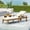Teak+ Beige, variant on Jopath Outdoor Wood Lounge Chair, Outdoor Reclining Chair with Rolling Wheels and Adjustable Backrest for Poolside Garden Deck Blue