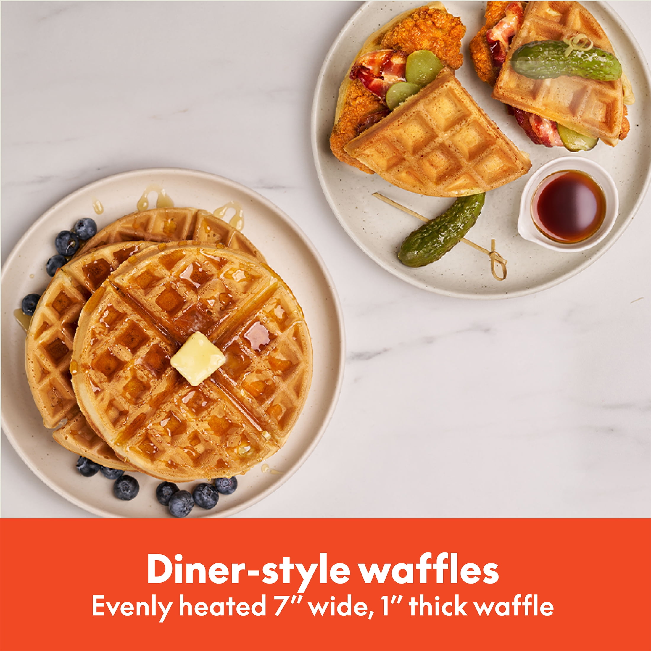 bella Flip-n-Store Belgian Waffle Maker with EverGood™ Ceramic Nonstick Coating, Power Indicator Light & Cool-Touch Handle, Plum