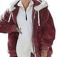 thumbnail image 4 of Chaqueta con capucha y cremallera de felpa suelta de otoño e invierno para mujer, sencilla y de moda., 4 of 6