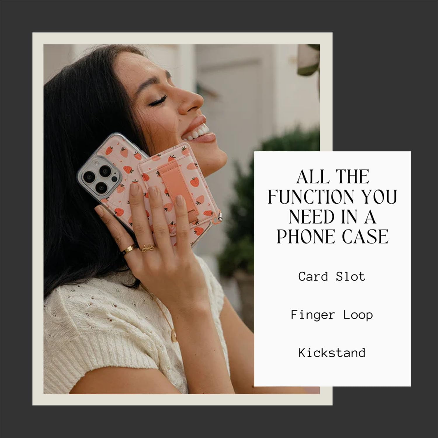 Walli Cases for iPhone 15 Plus Case Aesthetic Magnetic Wallet Phone Case Card Holder, Holds up to 2 Cards - Cute, Trendy Phone Cover for Women fits iPhone 15 Plus, with Kickstand & Finger Strap