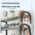 thumbnail image 3 of 4Tier Shoe Rack with Hook- Shoe Organizer, Sturdy Shoe Rack for Closet and Front Door Entrance, Free Standing Shoe Shelf, Closet Organizers and Storage, Black, 3 of 8