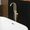 thumbnail image 3 of Woodbridge Contemporary Single Handle Floor Mount Freestanding Tub Filler Faucet with Hand shower in Brushed Gold Finish, 3 of 5