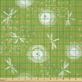 thumbnail image 2 of Ambesonne Dragonfly Fabric by the Yard Microfiber, Dandelion Sketchy, 5 Yards, Lime Green Cream, 2 of 2
