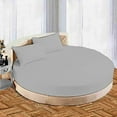 thumbnail image 2 of BEDDING BEGS - 4 Piece Cotton Round Bedsheet 100% Egyptian Cotton, 12" Deep Pocket,80" Diameter, 400 TC, Round Sheet Set, Super Soft, Luxury and Easy Care -Light Grey Solid, Twin XL Size, 2 of 3
