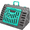 Gray & Teal, variant on SportPet Collapsible Carrier for Cats, Foldable Plastic Travel Crate, Durable, Water Resistant Bed Included, Extra Large, 18.75 x 17.25 x 23.13 in