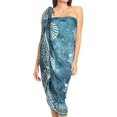 thumbnail image 4 of Sakkas Lygia Women's Summer Floral Print Sarong Swimsuit Cover up Beach Wrap Skirt - 193SAR-Grey - One Size Regular, 4 of 5