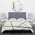thumbnail image 2 of Designart 'minimalist black and white IV' Geometric Duvet Cover Set, 2 of 4