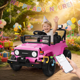 thumbnail image 4 of HHVEL 12V 7Ah Power-Wheels Jeep, Ride on Cars with Remote Control for Girls, 3 Speeds, Electric Cars for Kids 3-5, Spring Suspension, Bluetooth Music & LED Lights, Pink, 4 of 6