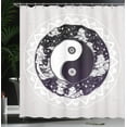 thumbnail image 4 of Ambesonne Peace Shower Curtain, Ying Yang Boho Art, 69"Wx84"L, Black White Beige, 4 of 5