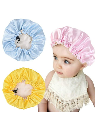 SENGTERM Kids Satin Bonnet Double Layer Wide Elastic Band Sleep Cap Hair  Bonnet Silky Night Cap for Toddler Child