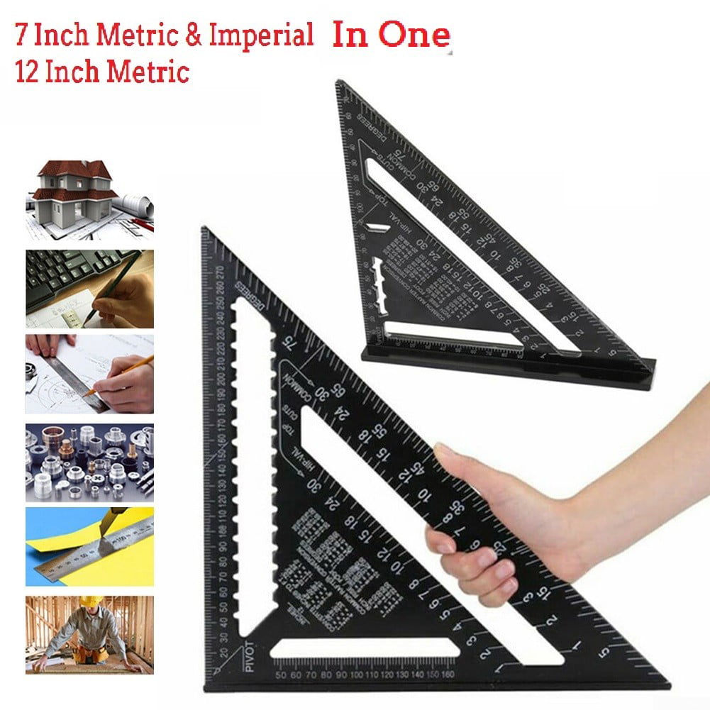12 Inch Aluminum Alloy Speed Square Quick Roofing Rafter Triangle Ruler Guide ZO