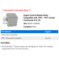 thumbnail image 2 of Engine Control Module Relay - Compatible with 1995 - 1997 Lincoln Continental 4.6L V8 1996, 2 of 2