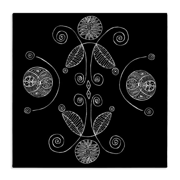 Stupell Industries Eclectic Curved Fractals & Leaves Canvas Art, 17 x 17, by El Perkin