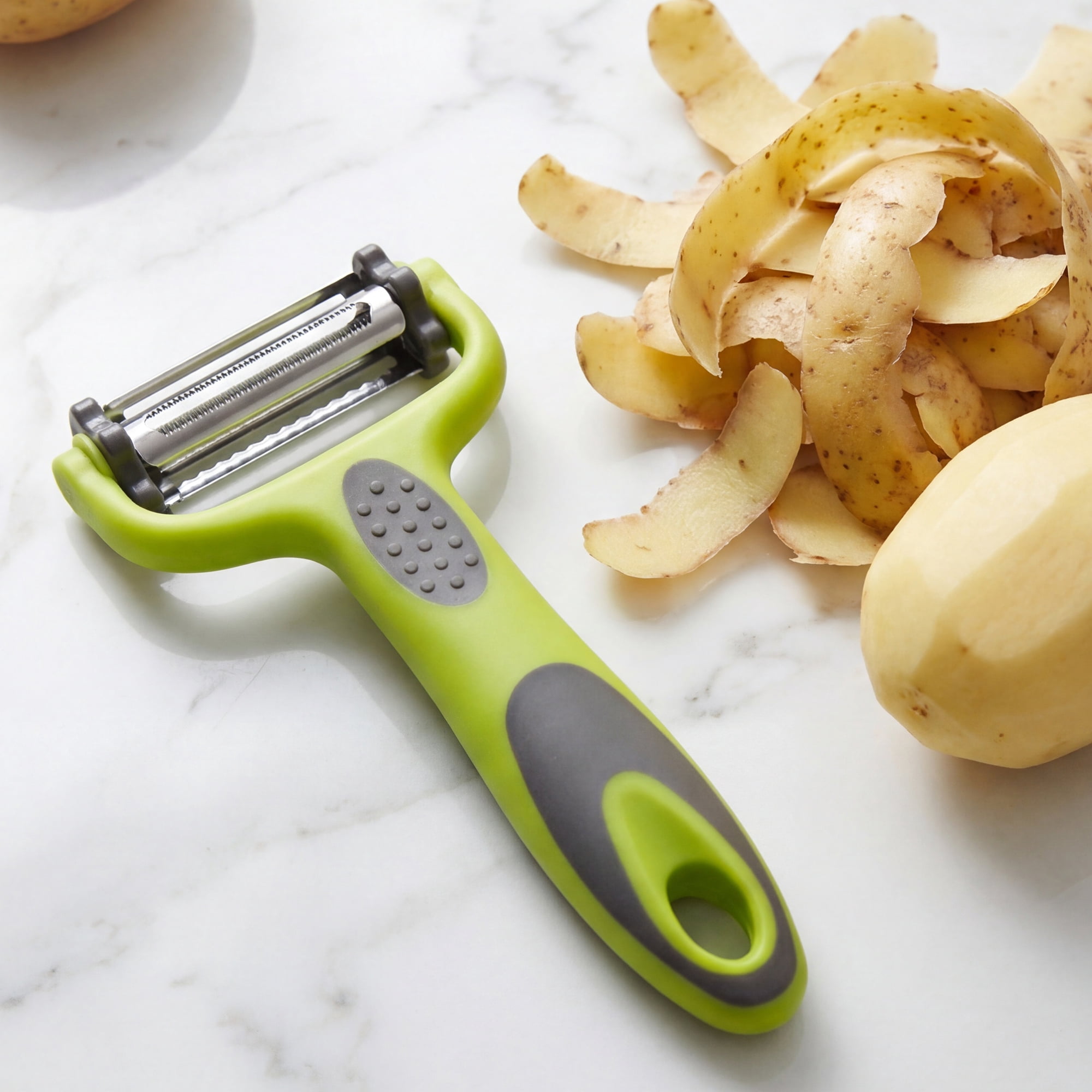 Unique Bargains Vegetable Peeler with Protective Cover and Ergonomic Handle Green 2Pcs