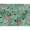 thumbnail image 4 of oneOone Viscose Jersey Fabric Watercolor Leaves & Peony Floral Print Fabric By Yard 60 Inch Wide, 4 of 5
