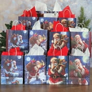 Current Santa Holiday Gift Bags - Set of 13 Holiday Bags, 4.75" x 8" x 10"