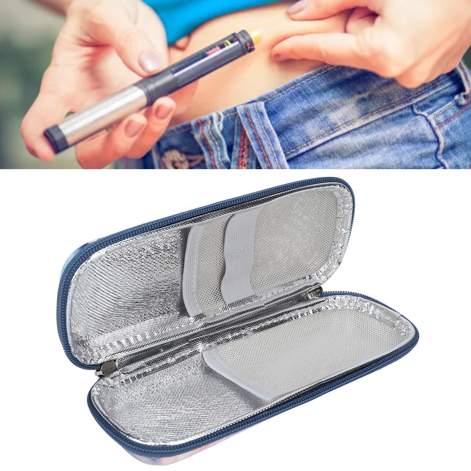 Fyydes Insulin Cooler Travel Case, Insulin Pen Carrying Case Zipper Closure For Diabetes
