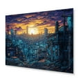 thumbnail image 2 of DESIGN ART Designart "Blue And Yellow Elegance In Expanse I" City Art Deco Metal Wall Art 40 in. wide x 30 in. high, 2 of 5