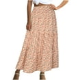 thumbnail image 1 of Faldas de cintura elástica con volantes fruncidos informales con estampado de moda para mujer Wmkox8yi FGJ2085, 1 of 9