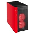 thumbnail image 2 of SilverStone Technologies RL08BR-RGB 2 x 120 mm Micro-ATx Case with Tempered Glass Side Panel RGB Fans, Black & Red, 2 of 9
