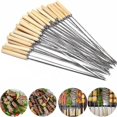 thumbnail image 1 of 20/50/100 Uds tenedores para barbacoa tenedores planos para barbacoa de acero inoxidable herramientas para pinchos de barbacoa de cocina, 1 of 1