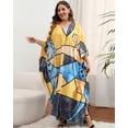 thumbnail image 2 of Edolynsa Plus Size Africa Kaftan Dress Batwing Sleeve Bathing Suit Cover up Long Summer Outfit, 2 of 7
