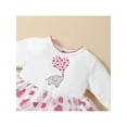 thumbnail image 4 of Kiapeise Newborn Baby Girl Valentine 's Day Clothes Long Sleeve Elephant Heart Print Tulle Dress with Headband 2Pcs Outfit, 4 of 7