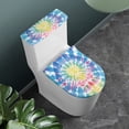thumbnail image 2 of HELLHERO Colorful Tie-Dye Patterns Bathroom Seat Covers, Stays in Place Dustproof Polyester Toilet Seat Covers Set, 2 of 8