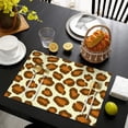 thumbnail image 4 of Cream and Brown Of Leopard Print Summer Placemats Table Placemats Set Of 4-Linen Kitchen Washable Placemats Table Mats 11.8"x17.7"Non-Slip Heat Resistant, 4 of 6