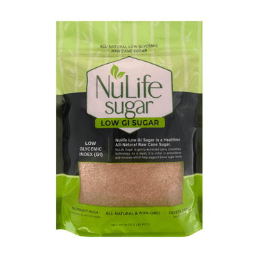 NuLife Low GI Sugar, 1 Pound Bag, All-Natural Sweetener Made from Raw Sugar Cane