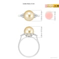 thumbnail image 4 of ANGARA Golden South Sea Cultured Pearl Ring with Trio Diamonds in 925 Sterling Silver for Women | June Birthstone, Birthday, Anniversary, Jewelry Gift for Women | Pearl Ring, 4 of 8