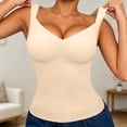 thumbnail image 2 of Tisuna Shapewear Tank Tops For Women Tummy Control Seamless Tops V Neck Body Shaper Camisole Size L Beige, 2 of 4