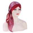 thumbnail image 2 of SPRING PARK Womens Cross Turban Hat Trendy Polyester Scarf Scarves Chiffon Print Design, 2 of 8