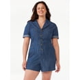 thumbnail image 5 of Free Assembly Women's Short Sleeve Romper with Elastic Waist, 5 of 7