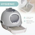 thumbnail image 4 of PawHut Enclosed Cat Litter Box with Lid, Scoop, Front Door, Skylight, Grey, 4 of 10