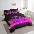 thumbnail image 3 of Manfei Boys Basketball Twin Bedding Sets, Teens Sports Bedding Comforter Set, Pink Gradient Basketball Court Sheet Sets, Ultra Soft Home Decor Reversible 7 Pieces, 3 of 8