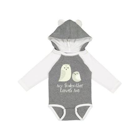 

Inktastic My Godmother Loves Me Gift Baby Boy or Baby Girl Long Sleeve Bodysuit